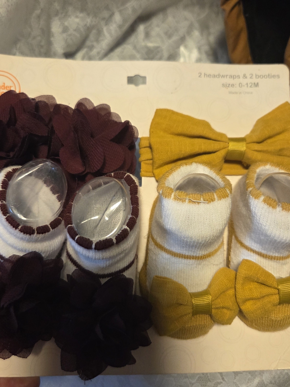 wonder nation Baby 0-12 Headband W Matching Booties Set  New Girl